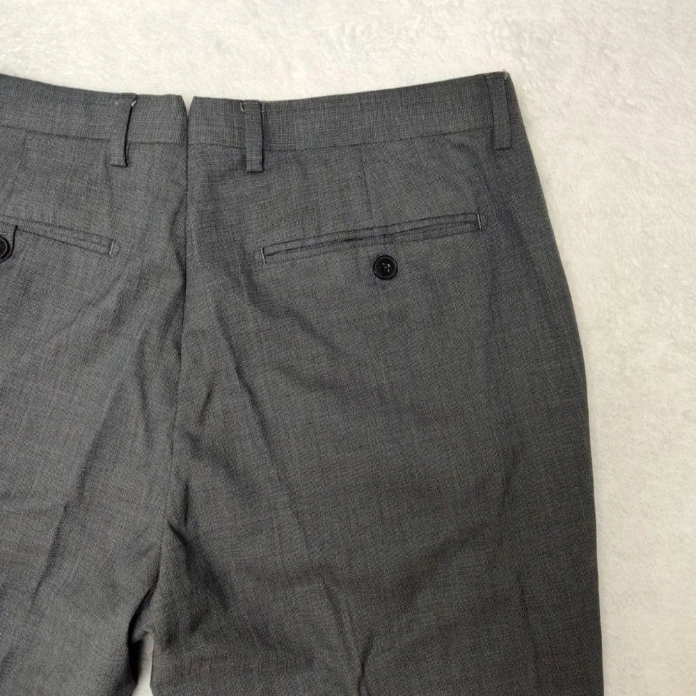 Banana Republic Pants Mens 32x32 Gray Flat Marzotto Wool Tweed Dress Slacks Suit